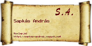Sapkás András névjegykártya