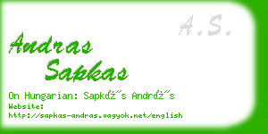 andras sapkas business card